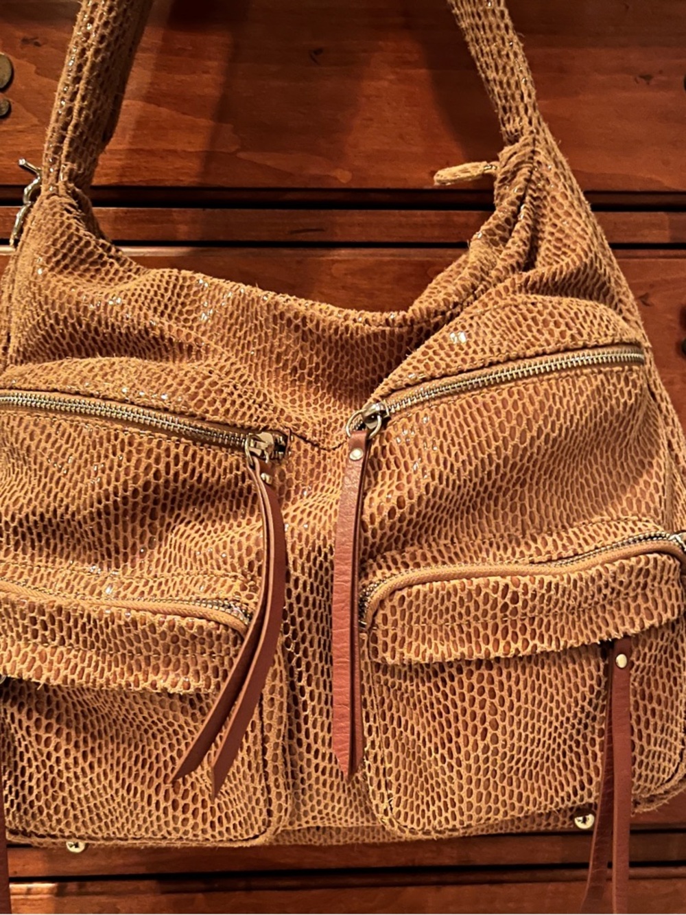 Sorial Suede Hobo Shoulder Bag - Picture 4 of 5
